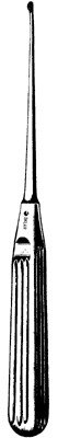 Endaural Curette Sklar® Lempert 8 Inch Length Hollow Handle with Grooves Size 00000 Tip Straight Sharp Oval Cup Tip Each MK-1010070