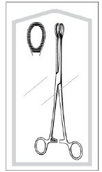 Sponge Forceps Merit Sterile™ Foerster-Ballenger 9-1/2 Inch Length Floor / Office Grade Pakistani Stainless Steel Sterile Locking Finger Ring Handle Straight Serrated Loop Tips CASE OF 25 MK-1015470