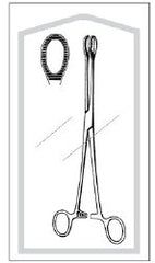 Sponge Forceps Merit Sterile™ Foerster-Ballenger 9-1/2 Inch Length Floor / Office Grade Pakistani Stainless Steel Sterile Locking Finger Ring Handle Straight Serrated Loop Tips CASE OF 25 MK-1015470
