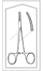 Mosquito Forceps Merit Sterile™ Halsted 5 Inch Length Floor / Office Grade Pakistani Stainless Steel Sterile Locking Finger Ring Handle Curved Serrated Tips CASE OF 25 MK-1015472