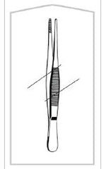 Dressing Forceps Merit Sterile™ 5-1/2 Inch Length Floor / Office Grade Pakistani Stainless Steel Sterile NonLocking Thumb Handle Straight Serrated Tips CASE OF 25 MK-1015490