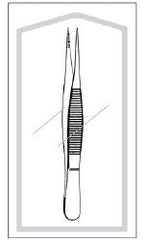 Splinter Forceps Merit Sterile™ 4-1/2 Inch Length Floor / Office Grade Pakistani Stainless Steel Sterile NonLocking Thumb Handle Straight Fine, Pointed Serrated Tips BOX OF 25 MK-1015628