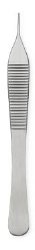 Tissue Forceps Centurion® Lil' Tips® Adson 4-3/4 Inch Length OR / Surgical Grade Stainless Steel Sterile NonLocking Thumb Handle Straight 1 X 2 Teeth CASE OF 20 MK-1017617