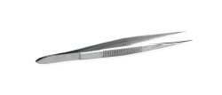 Splinter Forceps Medline® 4-1/2 Inch Length Floor / Office Grade Stainless Steel NonSterile NonLocking Thumb Handle Straight Fine, Pointed Serrated Tips BOX OF 12 MK-1027091