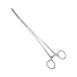 Uterine Dressing Forceps Centurion® Bozeman 10 Inch Length Floor / Office Grade Stainless Steel Sterile Locking Finger Ring Handle Double Curved Serrated Tips CASE OF 4 MK-1027689