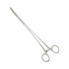 Uterine Dressing Forceps Centurion® Bozeman 10 Inch Length Floor / Office Grade Stainless Steel Sterile Locking Finger Ring Handle Double Curved Serrated Tips CASE OF 4 MK-1027689