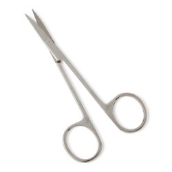 Iris Scissors Centurion® 4-1/2 Inch Length Floor / Office Grade Stainless Steel Sterile Finger Ring Handle Curved Sharp Tip / Sharp Tip CASE OF 20 MK-1028017