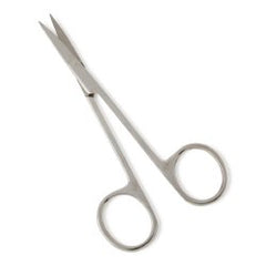 Iris Scissors Centurion® 4-1/2 Inch Length Floor / Office Grade Stainless Steel Sterile Finger Ring Handle Curved Sharp Tip / Sharp Tip CASE OF 20 MK-1028017