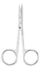 Iris Scissors Centurion® 4-1/2 Inch Length Floor / Office Grade Stainless Steel Sterile Finger Ring Handle Curved Sharp Tip / Sharp Tip CASE OF 20 MK-1028017