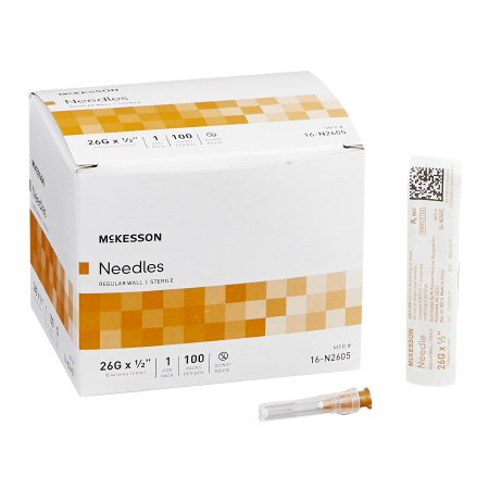 Hypodermic Needle McKesson Without Safety 26 Gauge 1/2 Inch Length - M-1031798-4390 - Case of 1000