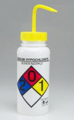 Safety Wash Bottle Sodium Hypochlorite Label / Wide Mouth LDPE / Polypropylene Closure 500 mL (16 oz.) PACK OF 4 MK-1036042