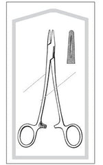 Needle Holder Econo™ Mayo-Hegar 8 Inch Length Blunt Straight Serrated Tips with Groove Finger Ring Handle Case of 50 MK-1048202