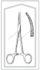 Hemostatic Forceps Merit Sterile™ Crile 5-1/2 Inch Length Floor / Office Grade Pakistani Stainless Steel Sterile Locking Finger Ring Handle Curved Serrated Tips CASE OF 50 MK-1049574