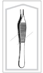 Dressing Forceps Econo Sterile™ Adson 4-3/4 Inch Length Floor / Office Grade Pakistani Stainless Steel Sterile NonLocking Thumb Handle Straight Delicate, Serrated Tips CASE OF 50 MK-1051912