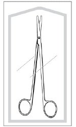 Dissecting Scissors Econo Sterile™ Metzenbaum-Lahey 5-1/2 Inch Length Floor / Office Grade Pakistani Stainless Steel Sterile Finger Ring Handle Curved on Flat Blunt Tip / Blunt Tip CASE OF 50 MK-1051915