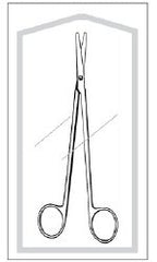 Dissecting Scissors Econo Sterile™ Metzenbaum-Lahey 5-1/2 Inch Length Floor / Office Grade Pakistani Stainless Steel Sterile Finger Ring Handle Curved on Flat Blunt Tip / Blunt Tip CASE OF 50 MK-1051915