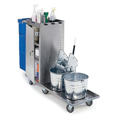 MARKET LAB Fold-up Double Platform Janitorial Cart • 58"W x 18"L x 41"H EACH ML105281