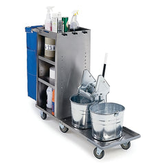 MARKET LAB Fold-up Double Platform Janitorial Cart • 58"W x 18"L x 41"H EACH ML105281