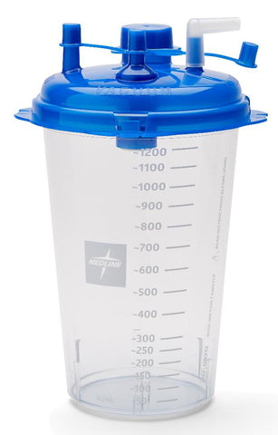 Rigid Suction Canister 1200 mL Sealing Lid W/LID LOCKING TRANS DISP 1200CC (40/CS) MK-1056160
