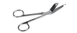 Bandage Scissors Medline® Lister 5-1/2 Inch Length Floor / Office Grade Stainless Steel NonSterile Finger Ring Handle Angled Blunt Tip / Blunt Tip BOX OF 12 MK-1056912
