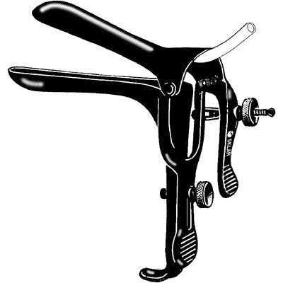 Laser Surgery Vaginal Speculum Sklar Black™ Graves NonSterile OR Grade Coated Stainless Steel X-Large Double Blade Duckbill with DSE Loop Reusable Without Light Source Capability Each MK-1058234