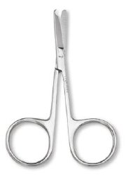 Suture Scissors Centurion® Lil' Tips® Littauer 3-1/2 Inch Length Floor / Office Grade Stainless Steel Sterile Finger Ring Handle Straight Blunt Tip / Blunt Tip CASE OF 20 MK-1059684