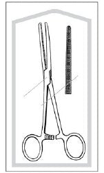 Hemostatic Forceps Econo Sterile™ Rochester-Pean 8-1/2 Inch Length Floor / Office Grade Pakistani Stainless Steel Sterile Locking Finger Ring Handle Curved Serrated Tips CASE OF 25 MK-1062927