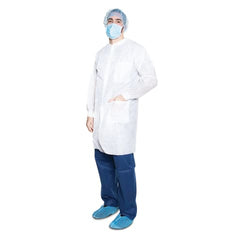 Market lab Disposable, Antistatic Lab Coat with Pockets, Medium pack of 50 ML106565-WH
