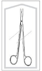 Dissecting Scissors Econo Sterile™ Metzenbaum-Lahey 5-1/2 Inch Length Floor / Office Grade Pakistani Stainless Steel Sterile Finger Ring Handle Curved on Flat Blunt Tip / Blunt Tip CASE OF 25 MK-1073650