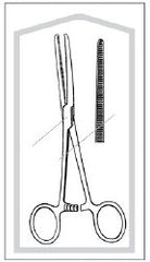 Hemostatic Forceps Econo Sterile™ Rochester-Pean 7-1/4 Inch Length Floor / Office Grade Pakistani Stainless Steel Sterile Locking Finger Ring Handle Straight Serrated Tips CASE OF 25 MK-1075434