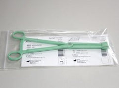 Sponge Forceps 9-1/2 Inch Length Floor / Office Grade Plastic NonSterile Locking Finger Ring Handle Straight Fenestrated Serrated Tips CASE OF 20 MK-1076855