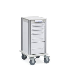 MARKET LAB Narrow Pace Cart , 24 • White Frame With Drawers • 17.5"W x 21.25"D x 36"H EACH  ML108080