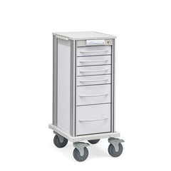 MARKET LAB Narrow Pace Cart , 27 • White Frame With Drawers • 17.5"W x 21.25"D x 39.25"H EACH  ML108082