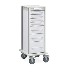 MARKET LAB Narrow Pace Cart , 33 • White Frame With Drawers • 17.5"W x 21.25"D x 45.5"H EACH  ML108089