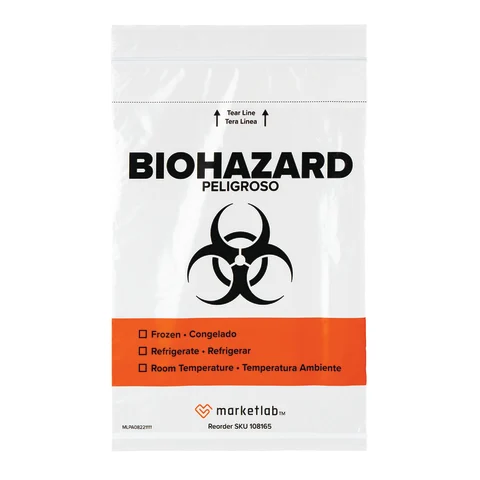 Marketlab Easy Open Biohazard Specimen Bags 1000 / pk