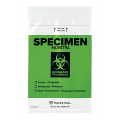 Marketlab Easy Open Block Color Specimen Bags, 6"W x 9"H • Green 100 / pk