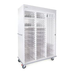 MARKET LAB Insight® Mobile Supply Cart, Triple-Width, Triple Column with 35 Storage Accessories • 57.7"W x 28.3"D x 80.6"H, EACH ML108170