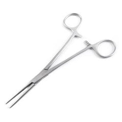 Hemostatic Forceps Econo Sterile™ Kelly-Rankin 6-1/4 Inch Length Floor / Office Grade Pakistani Stainless Steel Sterile Locking Finger Ring Handle Straight Serrated Tips CASE OF 25 MK-1084336