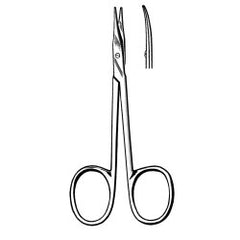 Tenotomy Scissors Econo Sterile™ Stevens 4-1/2 Inch Length Floor / Office Grade Pakistani Stainless Steel Sterile Finger Ring Handle Curved Blunt Tip / Blunt Tip CASE OF 25 MK-1084339