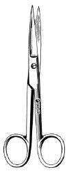 Operating Scissors Econo Sterile™ 4-1/2 Inch Length Floor / Office Grade Pakistani Stainless Steel Sterile Finger Ring Handle Straight Sharp Tip / Sharp Tip CASE OF 50 MK-1084355