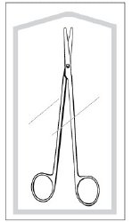 Dissecting Scissors Merit Sterile™ Metzenbaum-Lahey 5-1/2 Inch Length Floor / Office Grade Pakistani Stainless Steel Sterile Finger Ring Handle Curved Blunt Tip / Blunt Tip CASE OF 25 MK-1084364