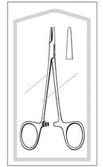 Needle Holder Merit™ Webster 5-1/4 Inch Length Straight Smooth Blunt Jaws Finger Ring Handle Case of 25 MK-1084412
