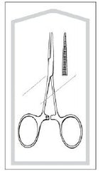 Mosquito Forceps Merit Sterile™ Hartmann 3-1/2 Inch Length Floor / Office Grade Pakistani Stainless Steel Sterile Locking Finger Ring Handle Straight Serrated Tips CASE OF 50 MK-1084419