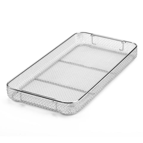 McKesson Sterilization Tray 2 X 9-7/8 X 18-7/8 Inch  INSTR STRLZ MESH W/DROP HANDLES 480MMX250MMX50MM MK-1089191
