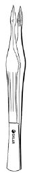 Splinter Forceps Sklar® Walter 4-1/4 Inch Length OR / Surgical Grade German Stainless Steel NonSterile NonLocking Thumb Handle Curved Fine, Pointed Serrated Tips with Groove EACH MK-1092134