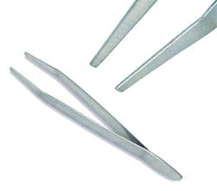 Lab Forceps 4-1/2 Inch Length Floor / Office Grade Stainless Steel Sterile NonLocking Thumb Handle Straight Grooved Tips EACH MK-1102277