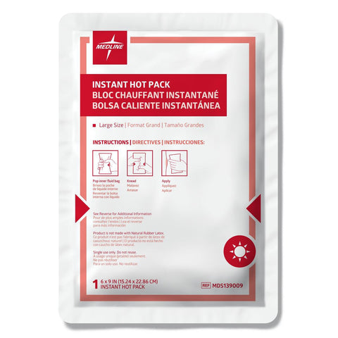 Instant Hot Pack Medline General Purpose Large Plastic / Sodium Acetate Disposable LG 6"X9" (24/CS) MK-1102292