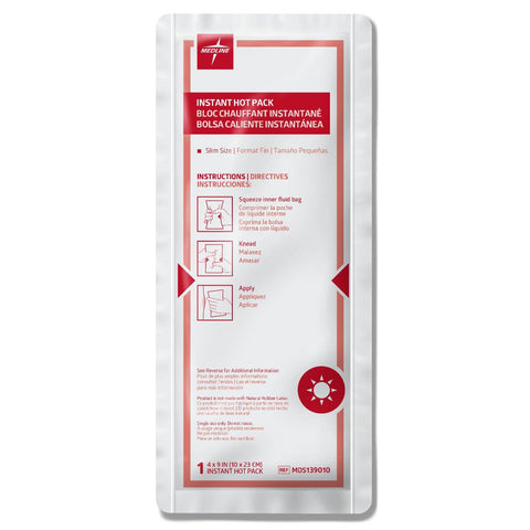 Instant Hot Pack Medline General Purpose Slim Plastic / Sodium Acetate Disposable 4"X9" (24/CS) MK-1102295