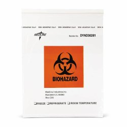 Specimen Transport Bag 12 X 15 Inch Zip Closure Biohazard Symbol / Storage Instructions NonSterile PK/CS MK-1104983