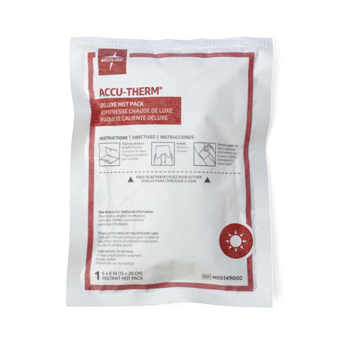 Instant Hot Pack Medline Deluxe General Purpose Plastic / Nonwoven Lining / Sodium Acetate Disposable  6" (24/CS) MK-1105694